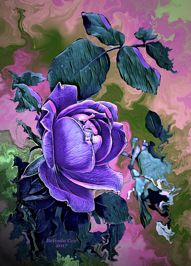 Purple Rose Blossom Digital Art by Artful Oasis