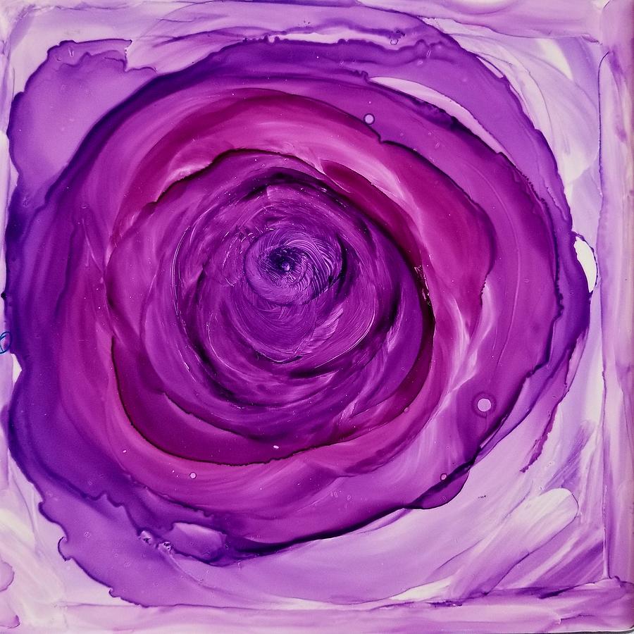 Purple Rose Painting by Donna Perry
