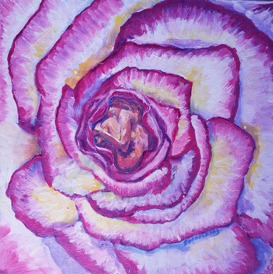 Purple Rose Muse Painting by Gladiola Sotomayor