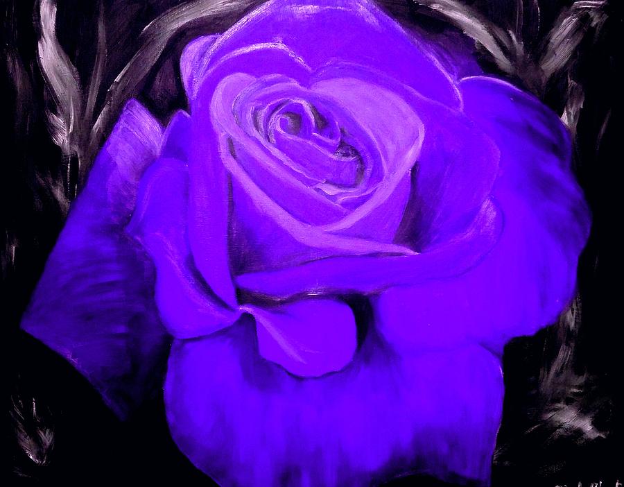 Purple Rose Painting by Nicole Clark - Fine Art America