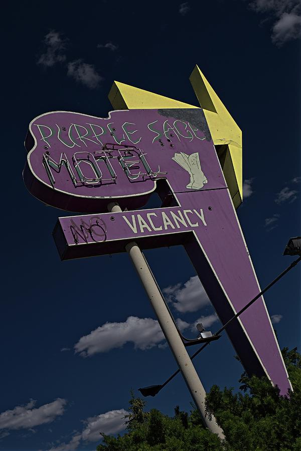 Vintage Photograph - Purple Sage Motel by Thomas Hall