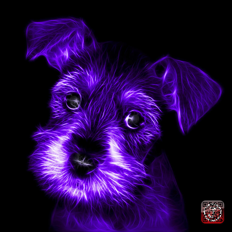Purple Salt and Pepper Schnauzer Puppy 7206 F Digital Art by James Ahn