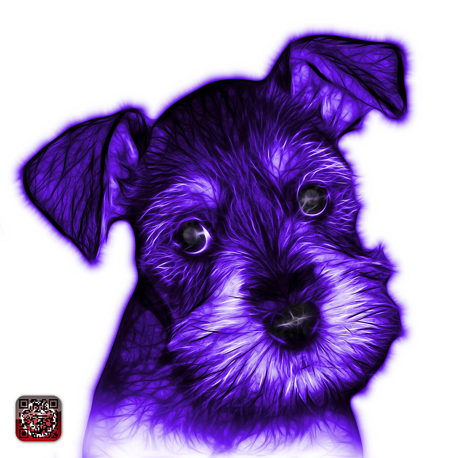 Purple Salt and Pepper Schnauzer Puppy 7206 FS Digital Art by James Ahn