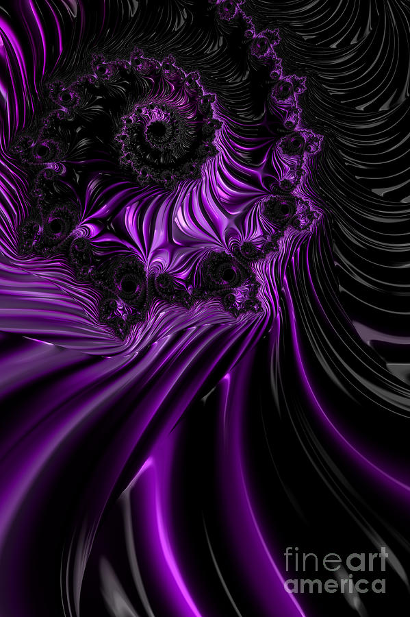 Abstract Digital Art - Purple Satin Fractal by Ann Garrett
