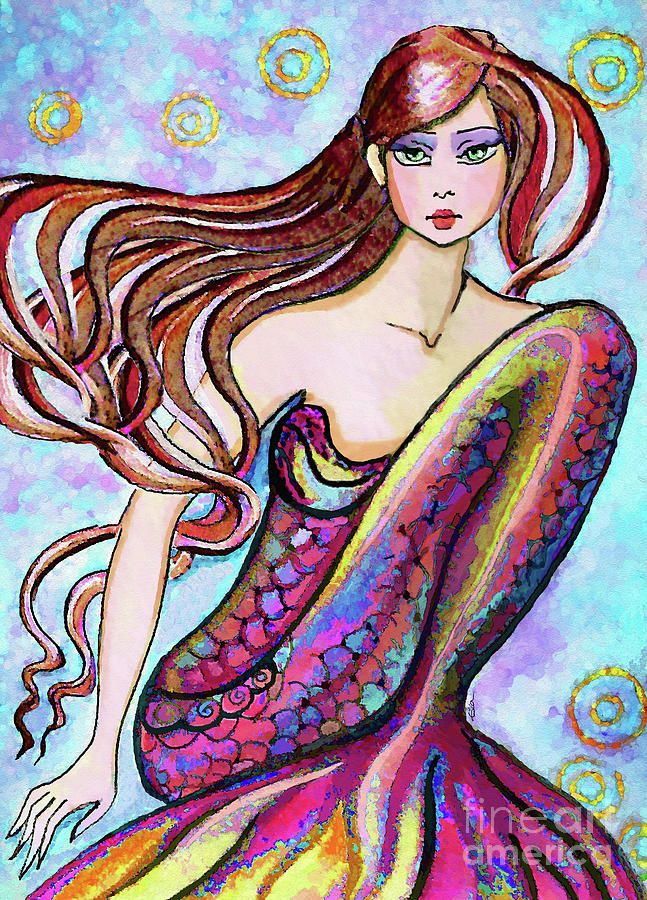 Purple Sea Mermaid Painting by Eva Campbell