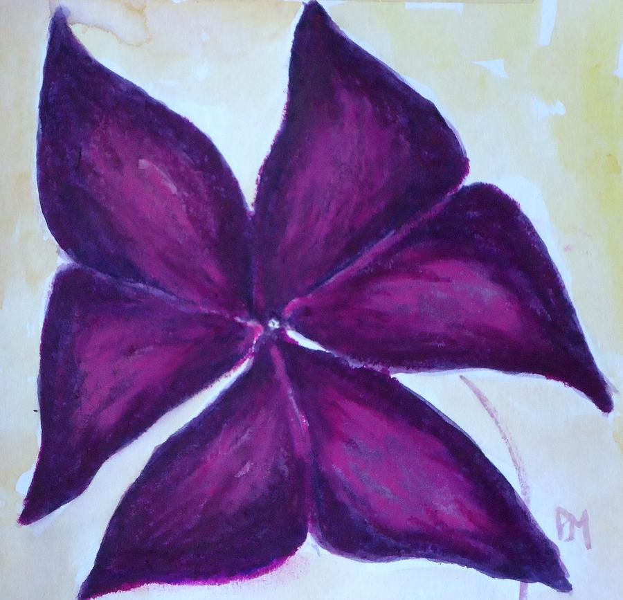 Purple Shamrock Painting by Pete Maier