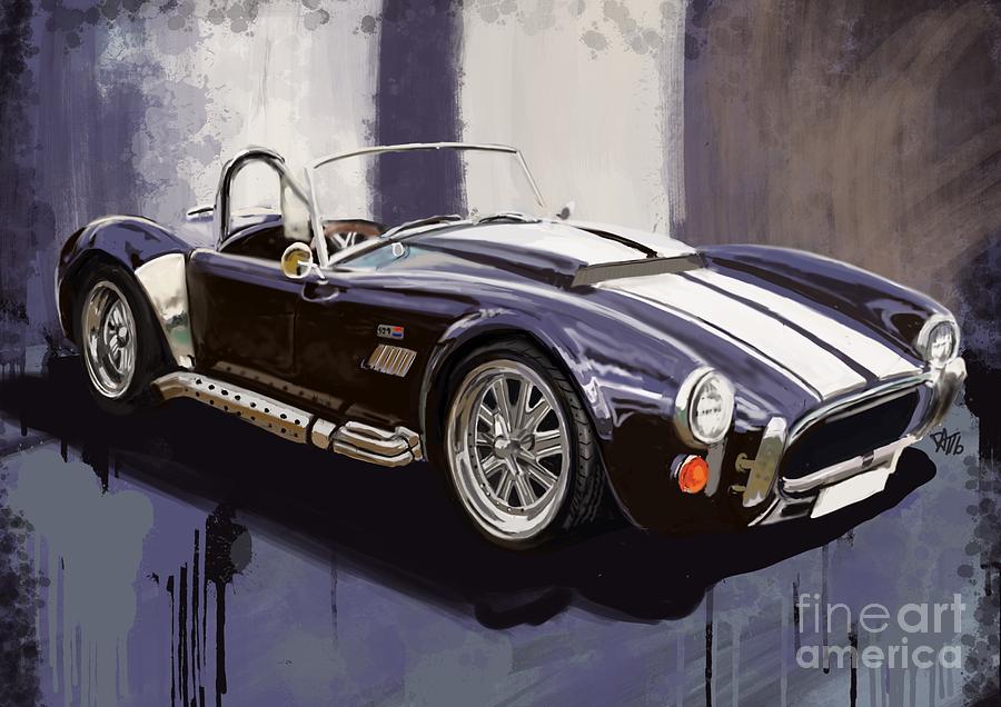 Purple Shelby Cobra Digital Art By Daryl Thompson 2934