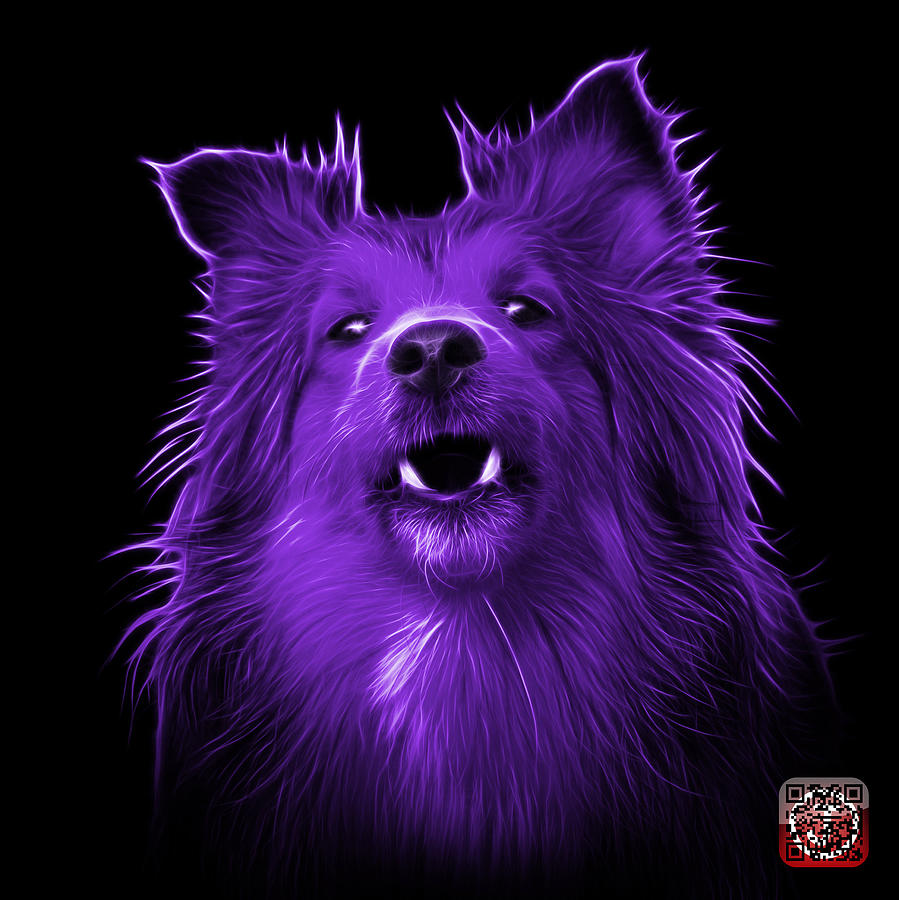 Purple Sheltie Dog Art 0207 - BB Painting by James Ahn