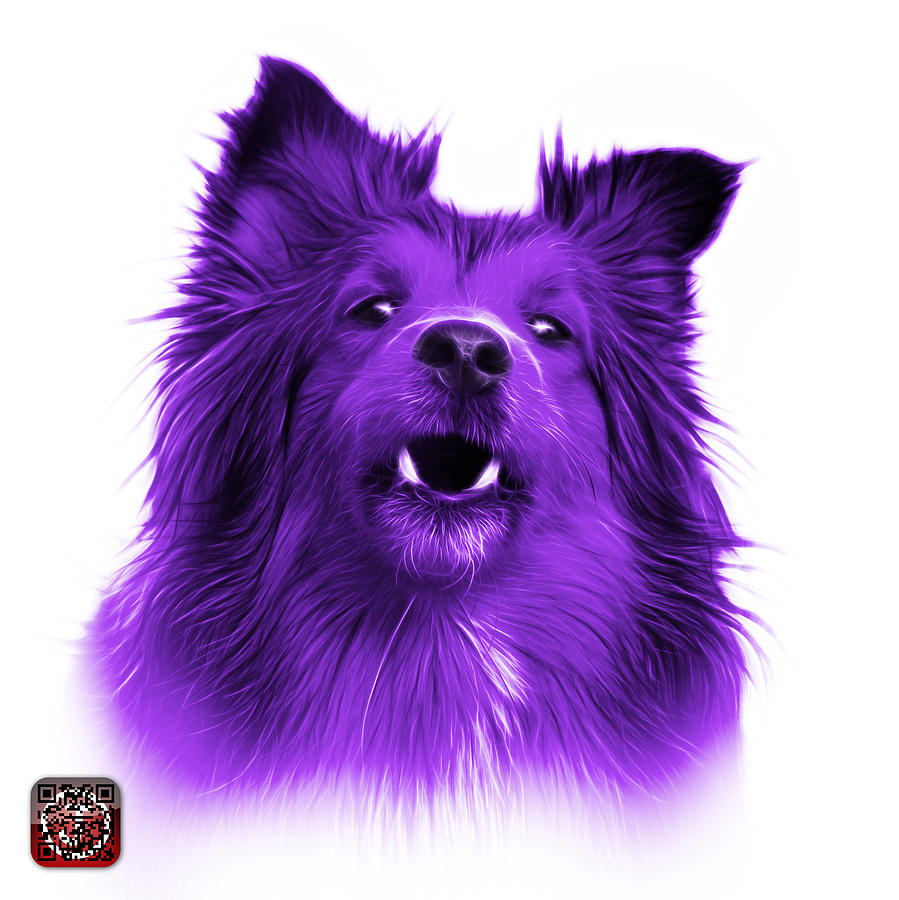 Purple Sheltie Dog Art 0207 - WB Painting by James Ahn