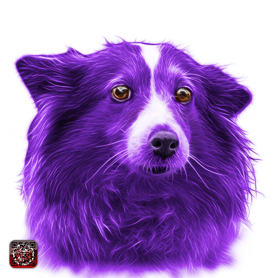 Purple Shetland Sheepdog Dog Art 9973 - WB Mixed Media by James Ahn