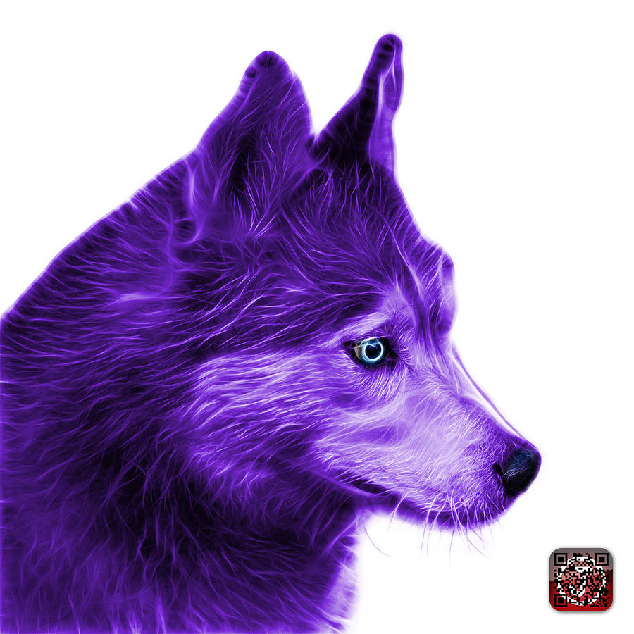 Purple Siberian Husky Art - 6048 - WB Painting by James Ahn