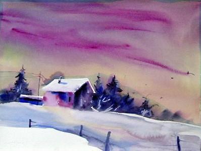 Purple Skies Painting by Barbara Elmslie Purple Skies Painting by Barbara Elmslie