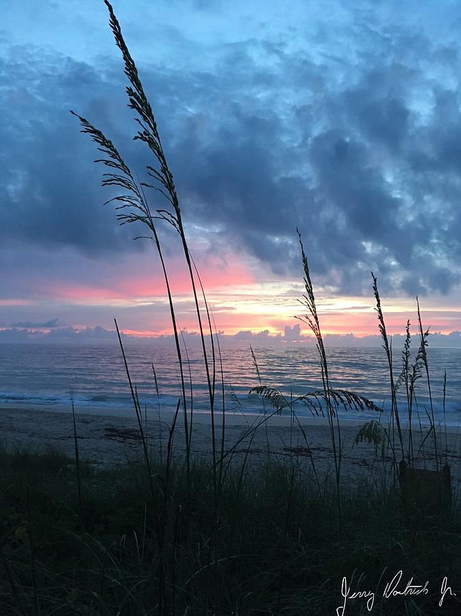 Ocean Scenes Photograph - Purple skies number one by Jerry Doutrich Jr