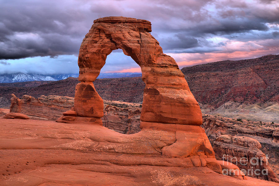 Purple Skies Over Delicate Arch Photograph by Adam Jewell