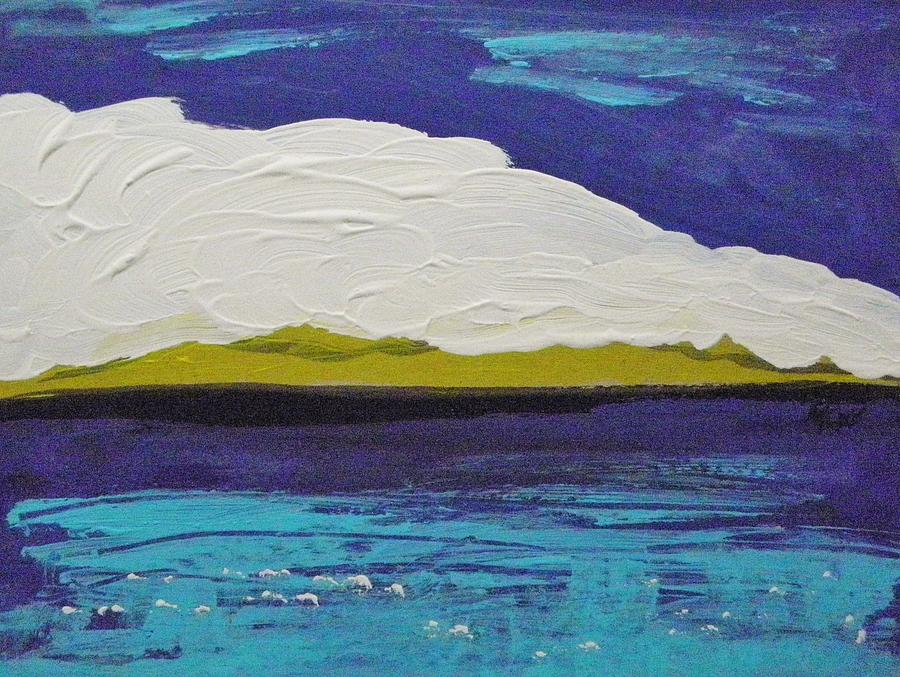 Purple Sky-White Cloud Painting by Mary Carol Williams