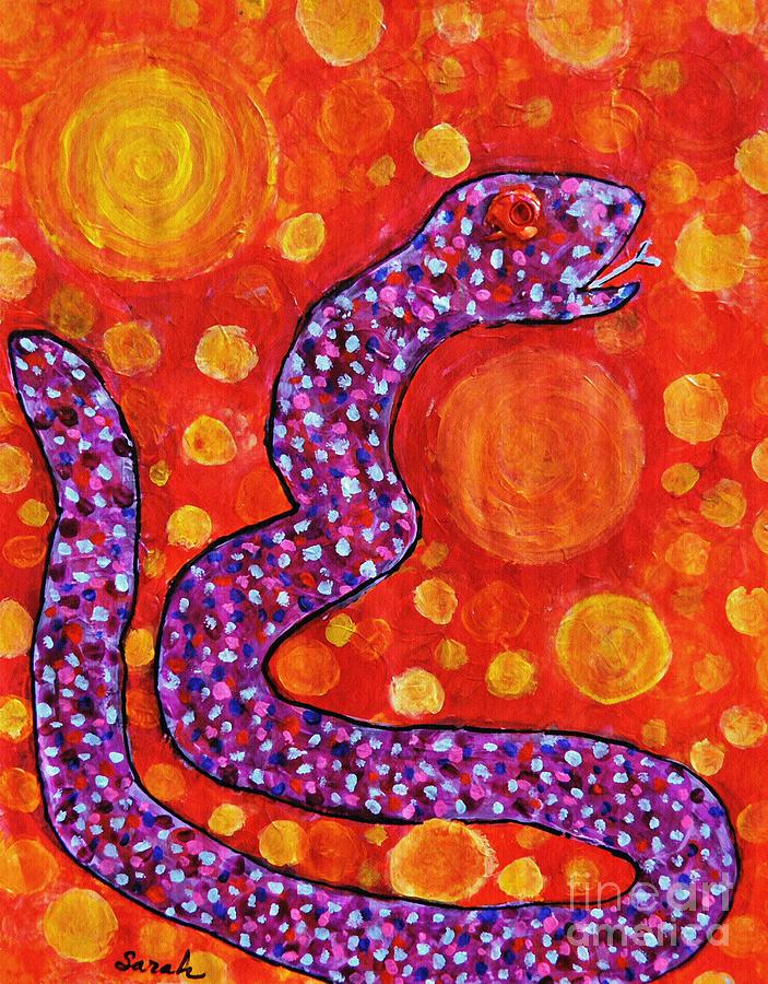 Purple Snake in a Hot Desert Painting by Sarah Loft