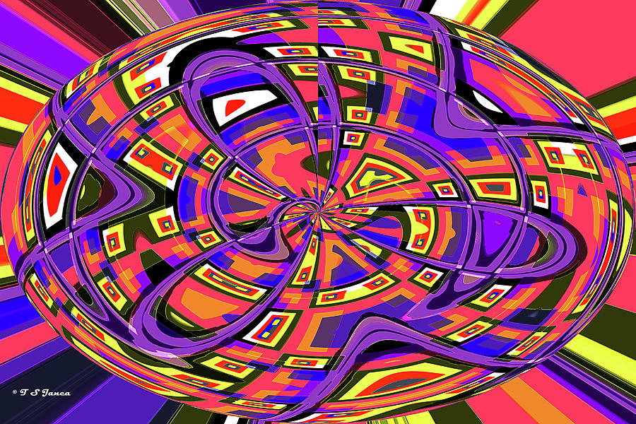 Purple Sphere Panel Abstract#3 Digital Art by Tom Janca