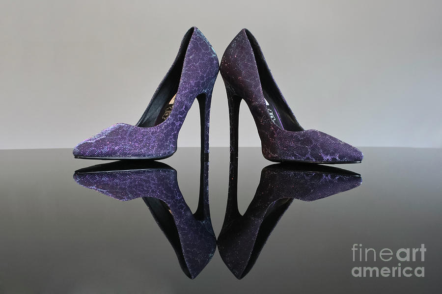 Purple Stiletto Shoes Photograph by Terri Waters