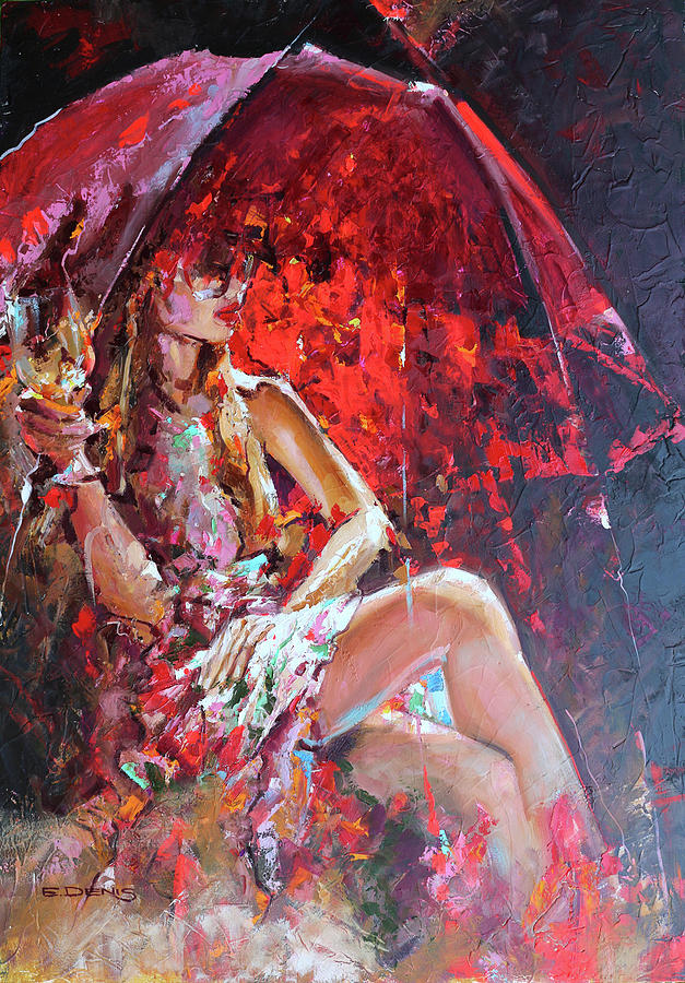 Purple Strings Of A Rain Painting by Denis Eutikhiev