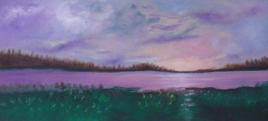 Sunset Painting - Purple Sunset by Fiona Dinali