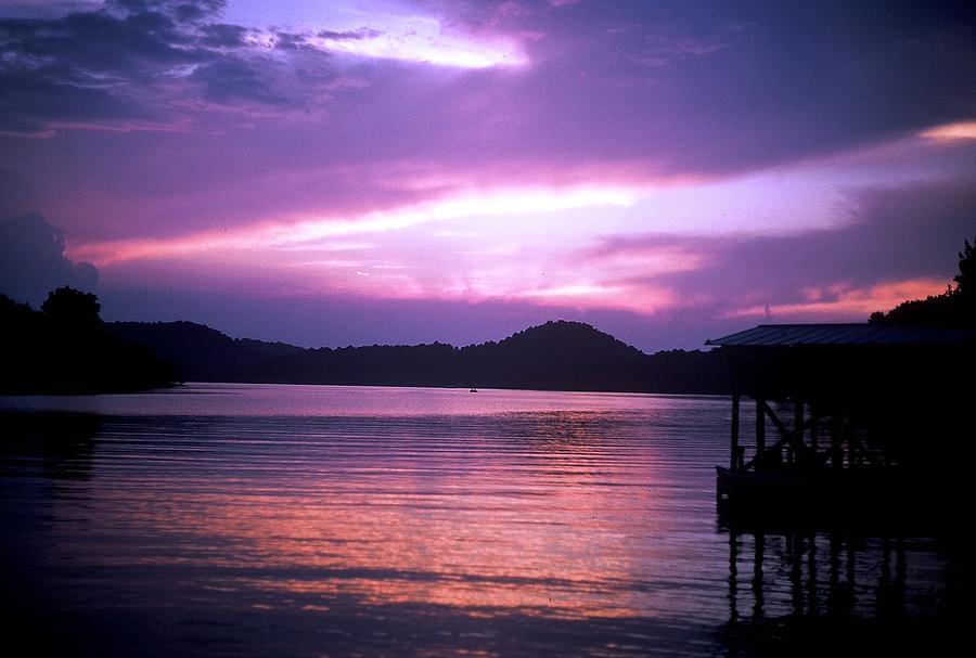Sunset Photograph - Purple Sunset Lake by Richie Tatum