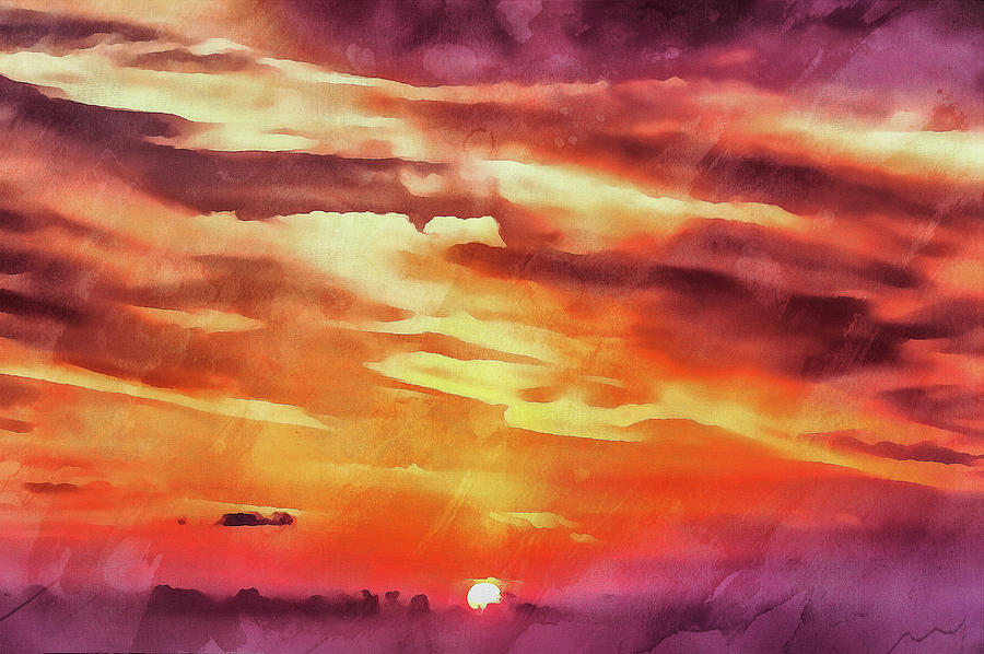 Purple sunset Digital Art by Michael Goyberg