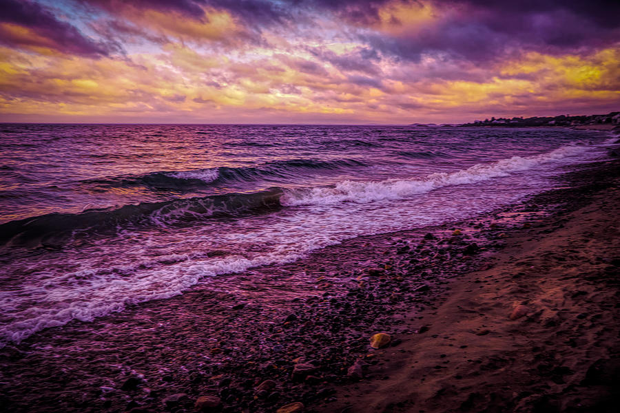 Purple Sunset Over Atlantic Photograph by Lilia S