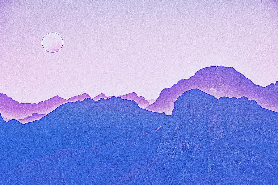 Purple Sunset over Sierras by Adam Asar 2m Painting by Celestial Images
