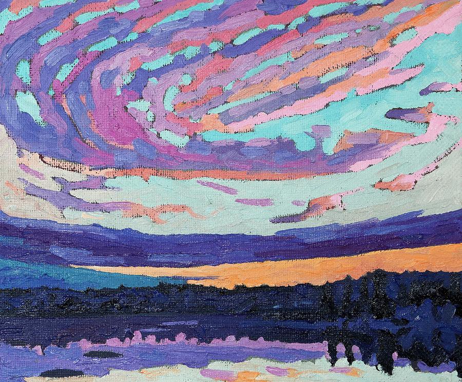 Purple Sunset Painting by Phil Chadwick