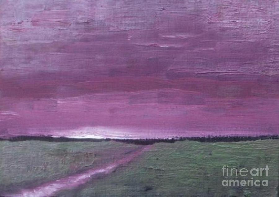 Purple Sunset Painting by Vesna Antic