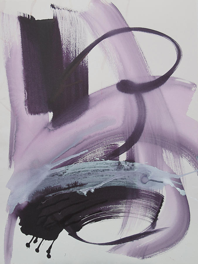 Abstract Painting - Purple Swirl by Simone Rioux