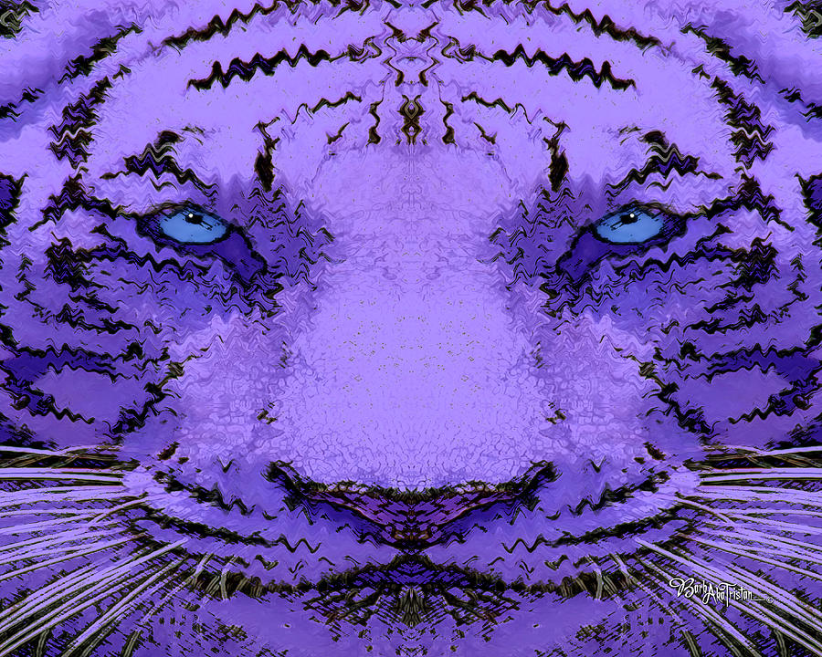 Purple Tiger #163 Digital Art by Barbara Tristan