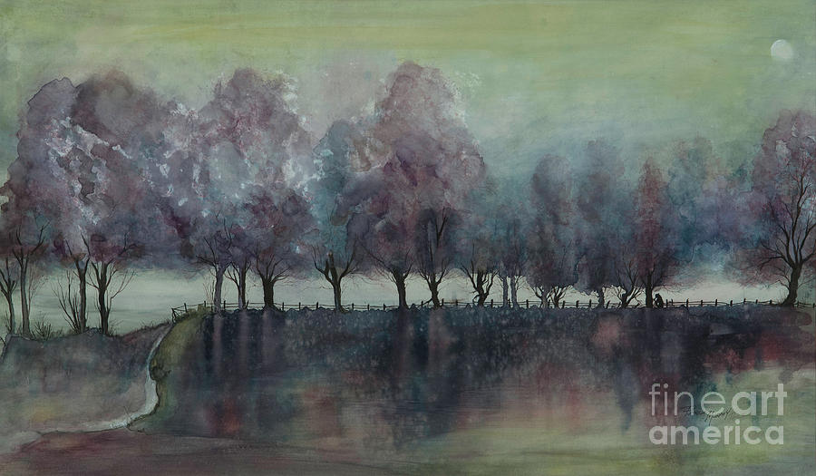 Purple Trees Painting by Pati Pelz