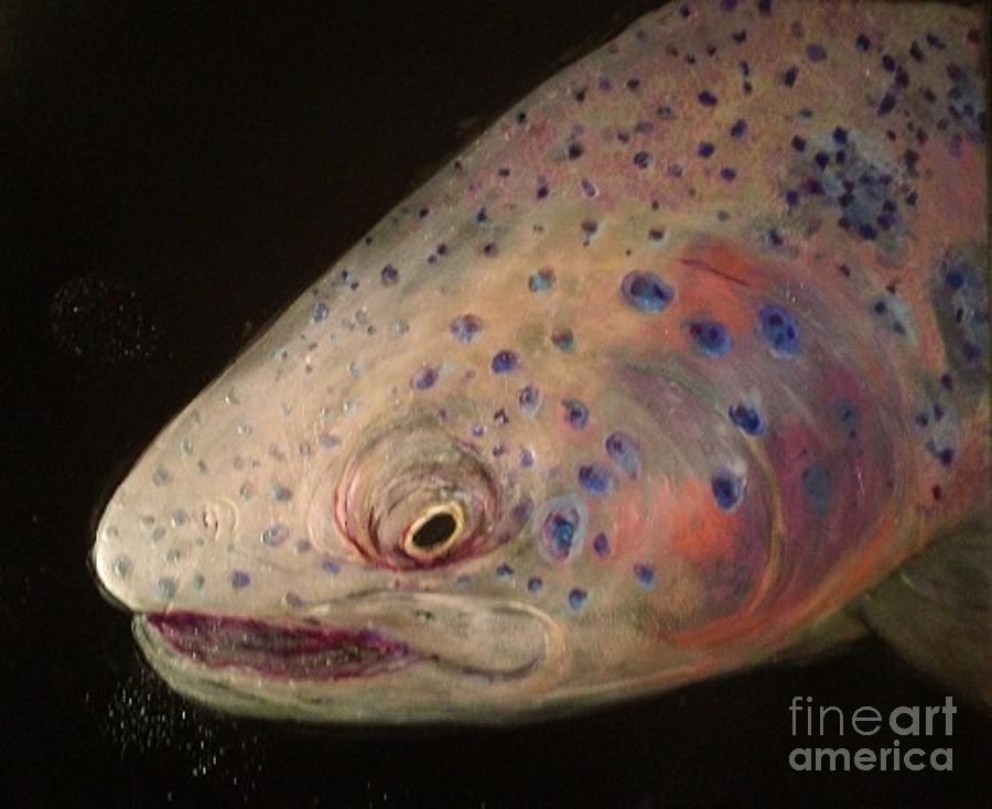 Fish Painting - Purple trout by Maria Elena Gonzalez