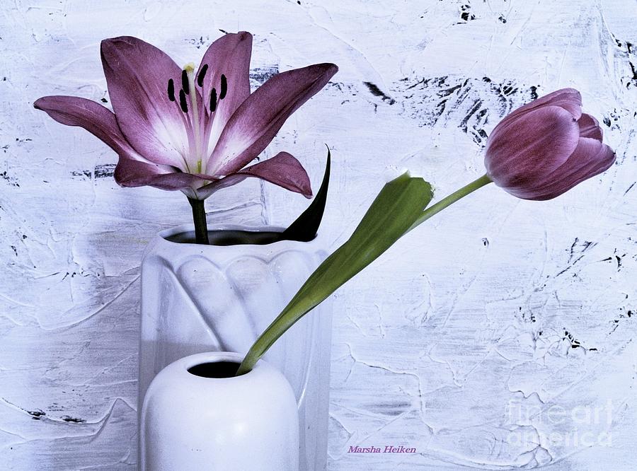 Purple Tulip and Lily Photograph by Marsha Heiken