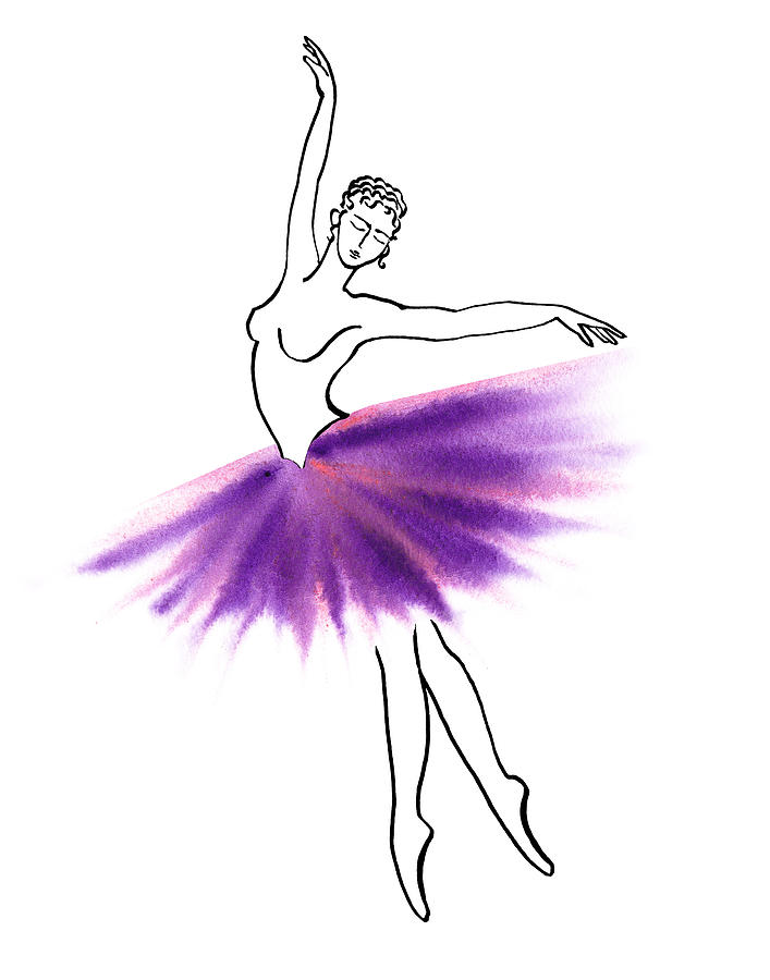 Purple Tutu Painting by Irina Sztukowski