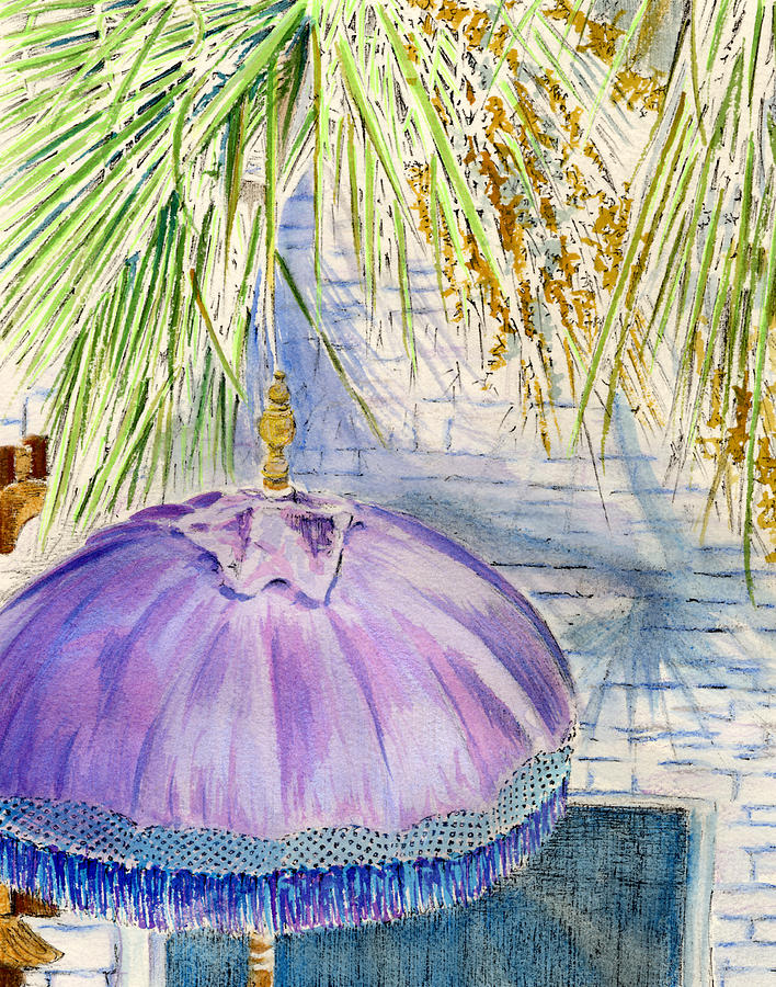 Purple Umbrella Painting by Thomas Hamm