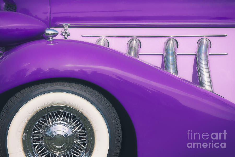 Vintage Photograph - Purple vintage automobile by Marcus Lindstrom