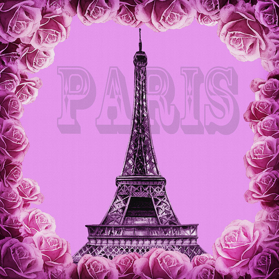 Purple Vintage Paris Painting