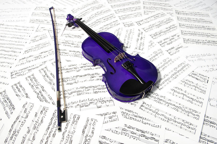 Purple Violin and Music iii Photograph by Helen Jackson