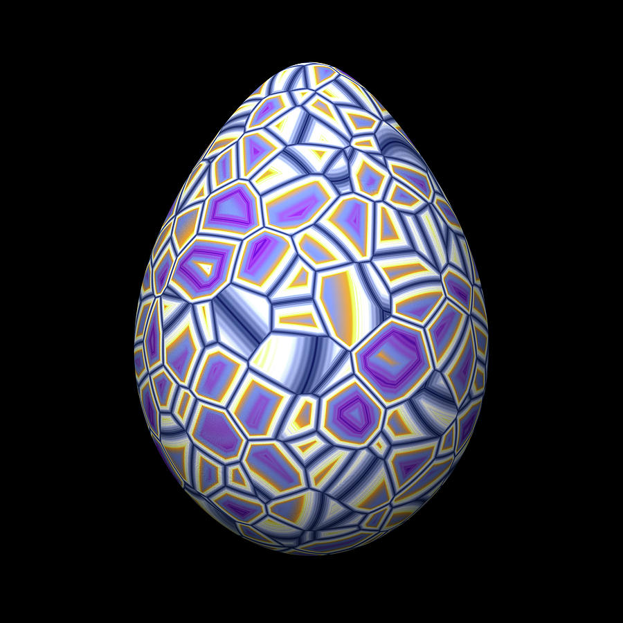 Purple Voronoi Egg Digital Art by Hakon Soreide