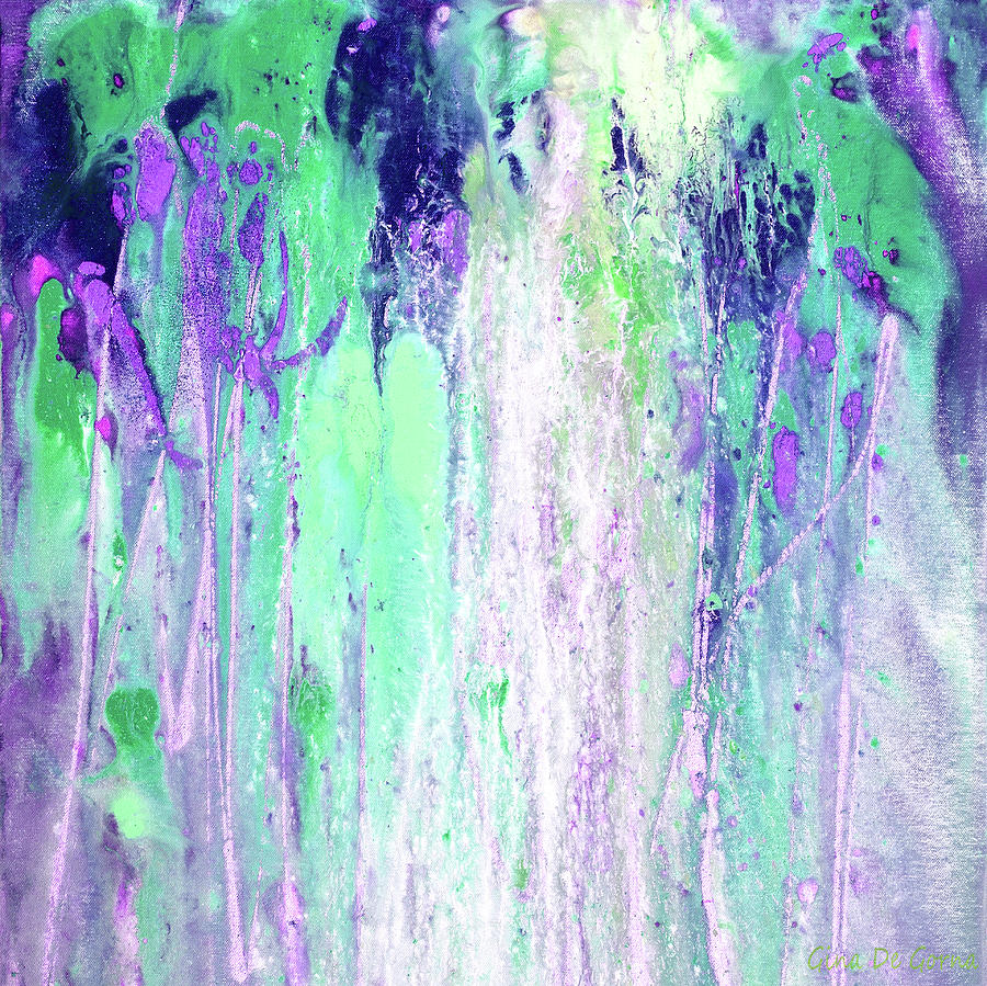 Purple Waterfall Painting by Gina De Gorna