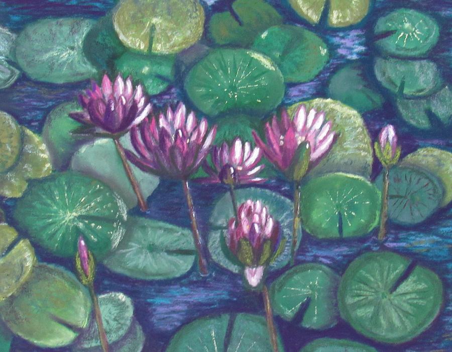 Water Lily purple Painting by Donna Chambers