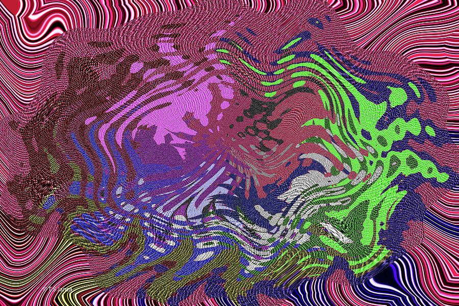 Purple Wave Abstract Digital Art by Tom Janca