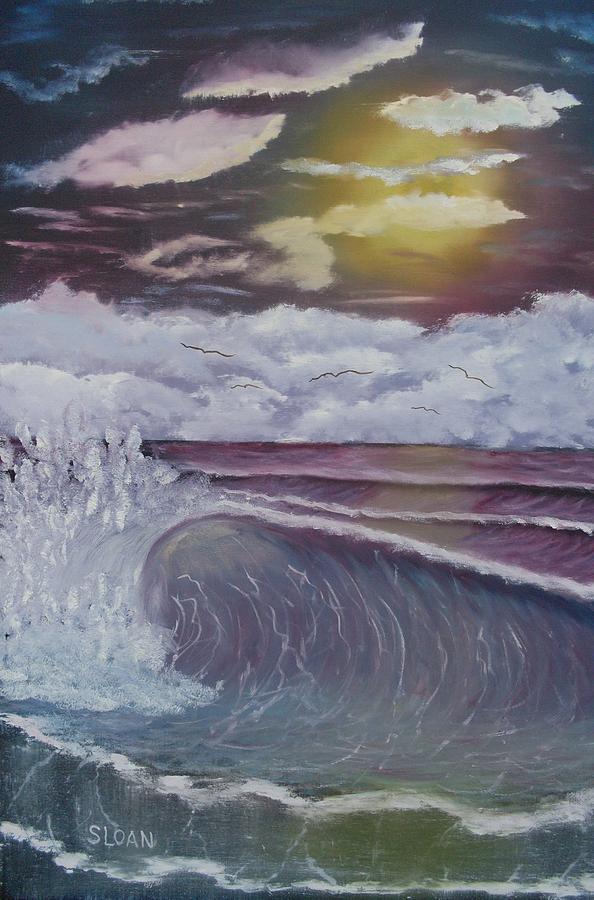 Purple Wave Crashing Painting by Ervin Sloan - Fine Art America