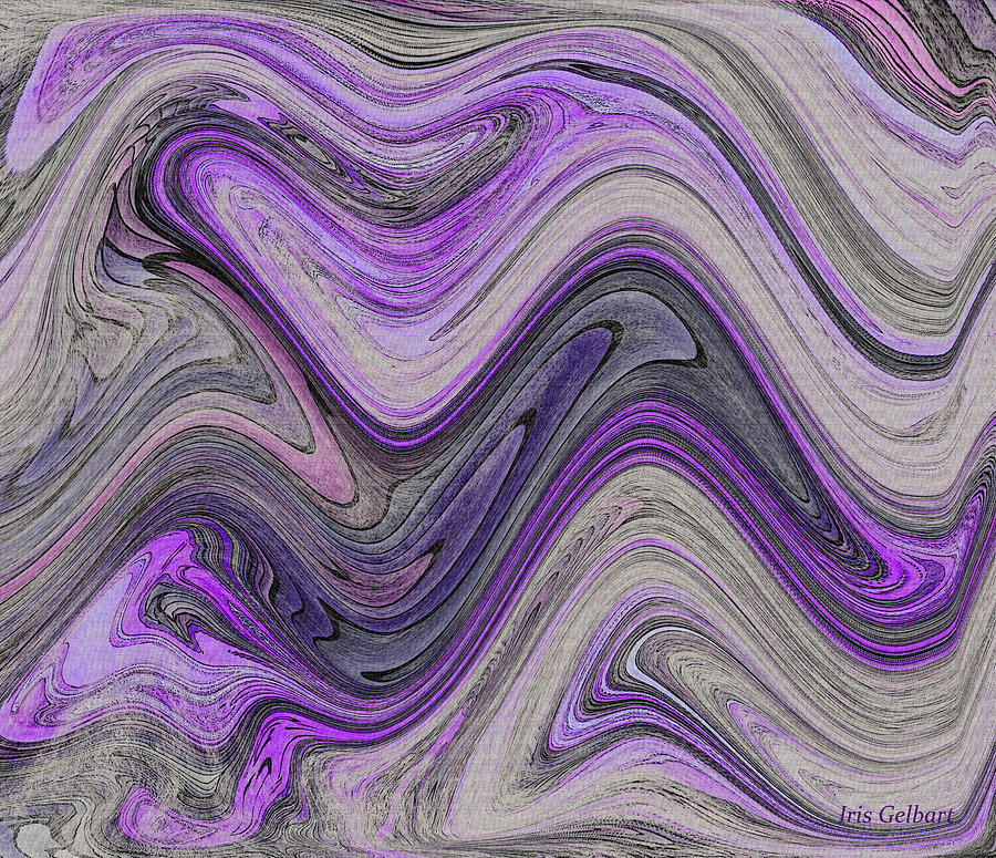 Purple Waves Digital Art by Iris Gelbart