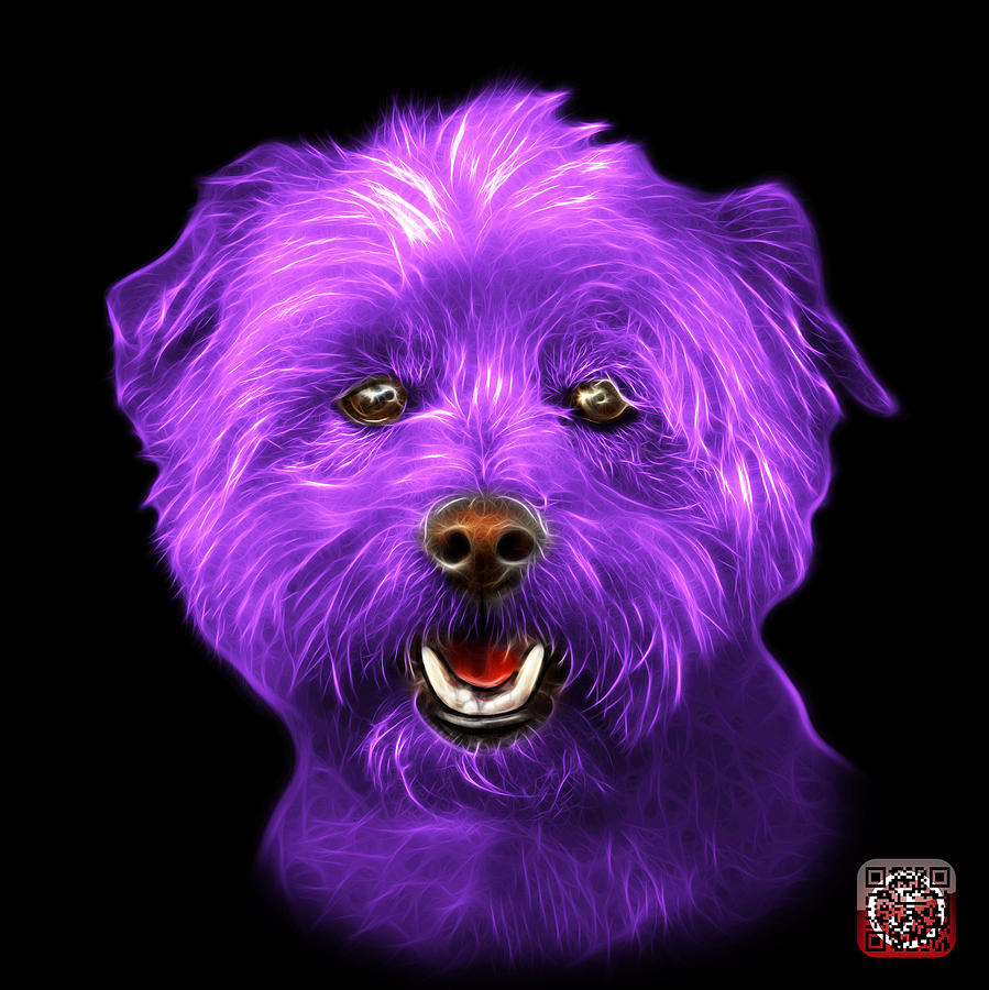 Purple West Highland Terrier Mix - 8674 - BB Mixed Media by James Ahn