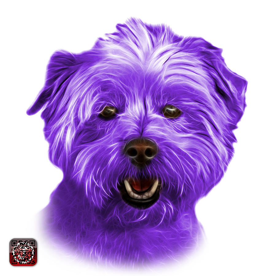 Purple West Highland Terrier Mix - 8674 - WB Mixed Media by James Ahn