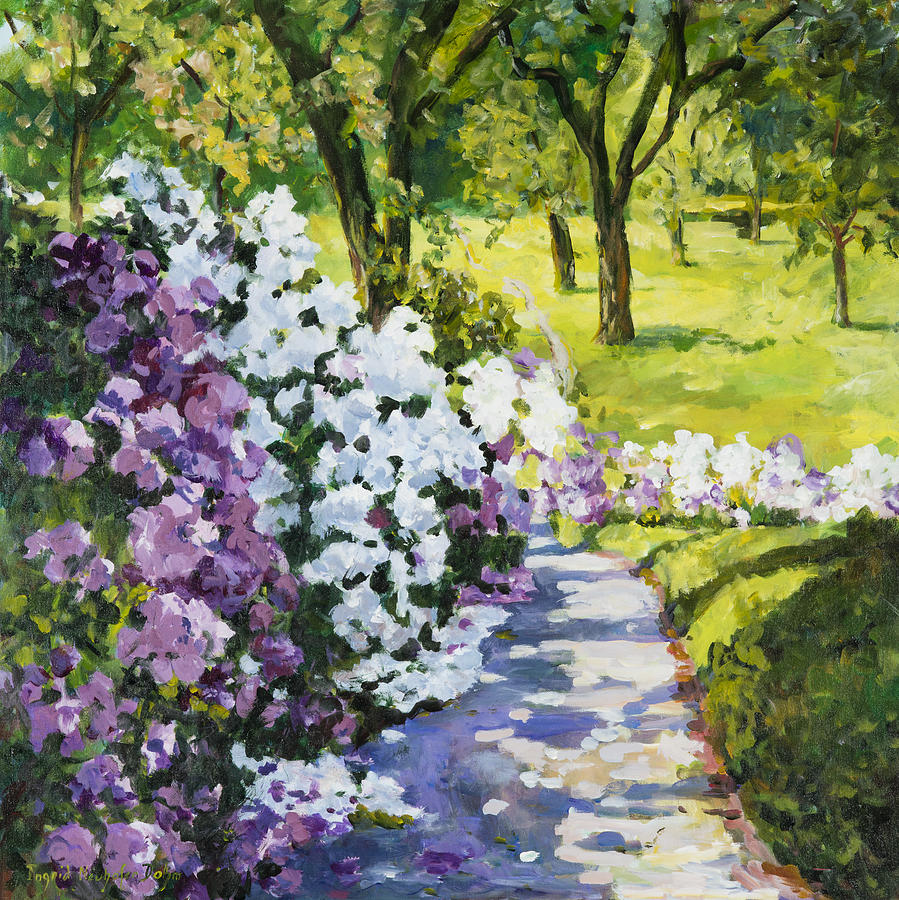 Purple White Painting by Ingrid Dohm