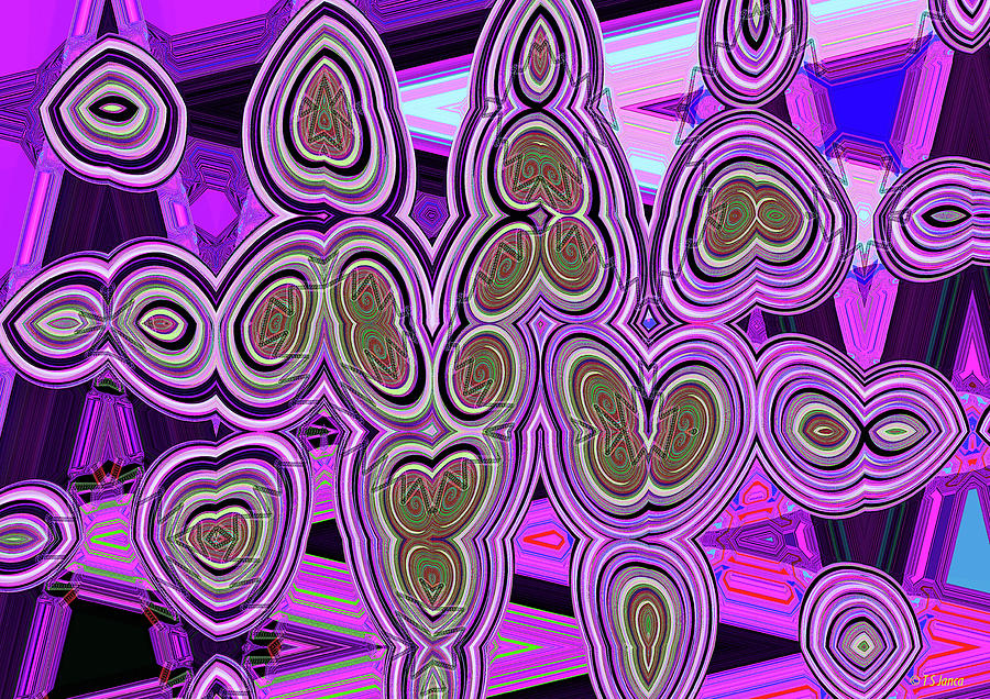 Purple White Panel Abstract Digital Art by Tom Janca